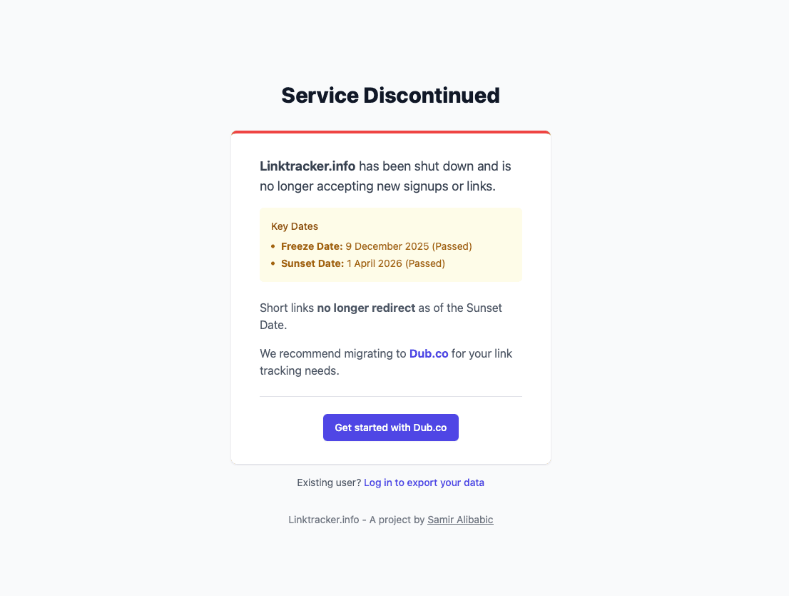 LinkTracker Post-Mortem